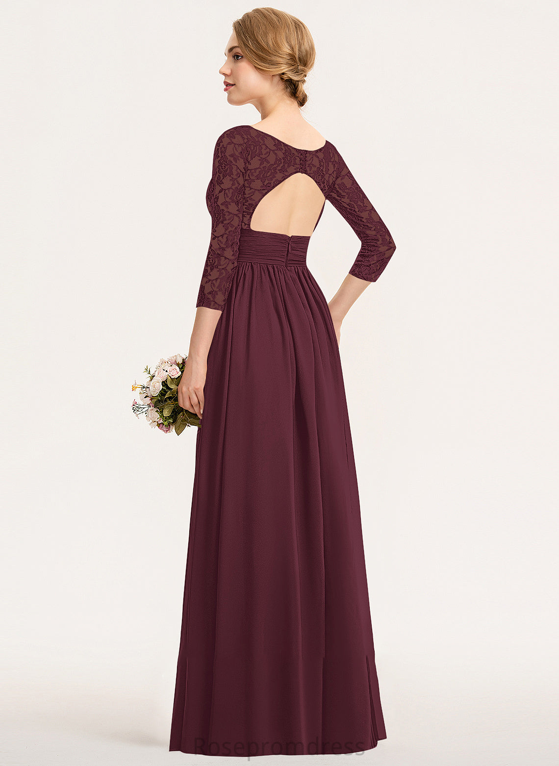 V-neck Length Neckline Silhouette Embellishment Fabric Ruffle SplitFront Floor-Length A-Line Ana A-Line/Princess Bridesmaid Dresses