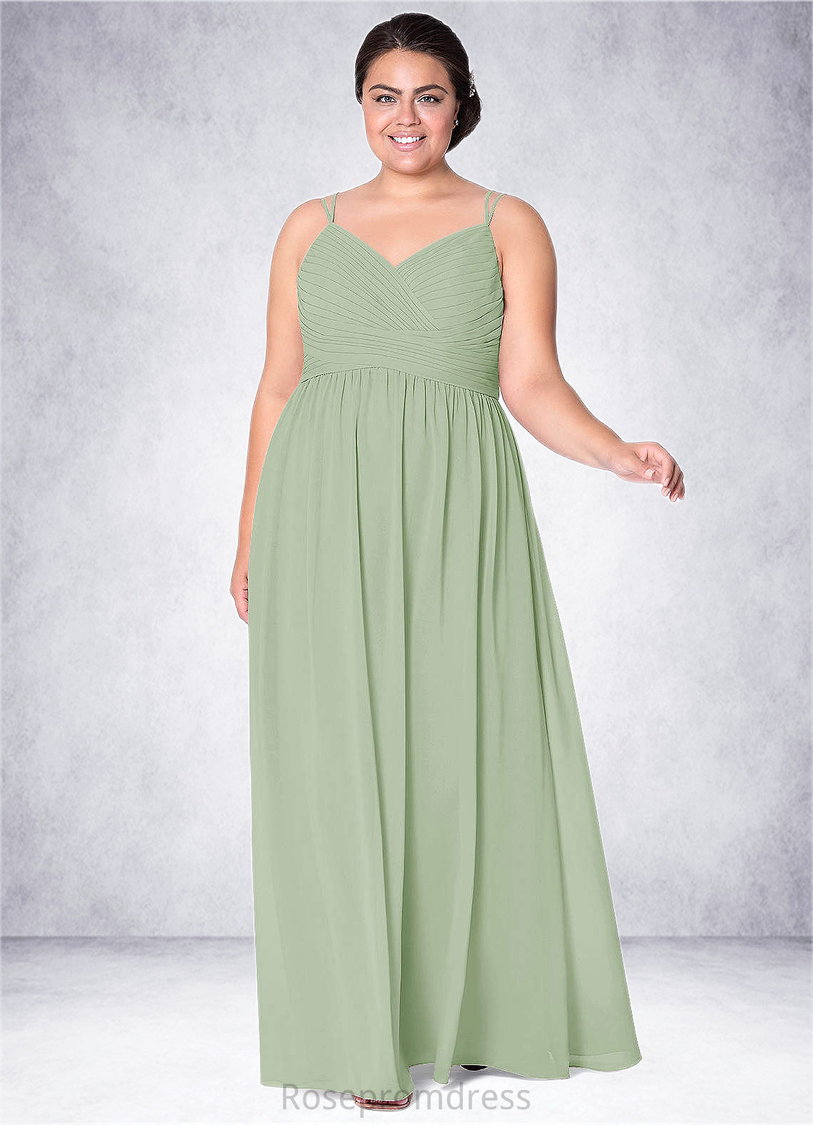 Penelope A-Line Lace Chiffon Floor-Length Dress SRSP0019782