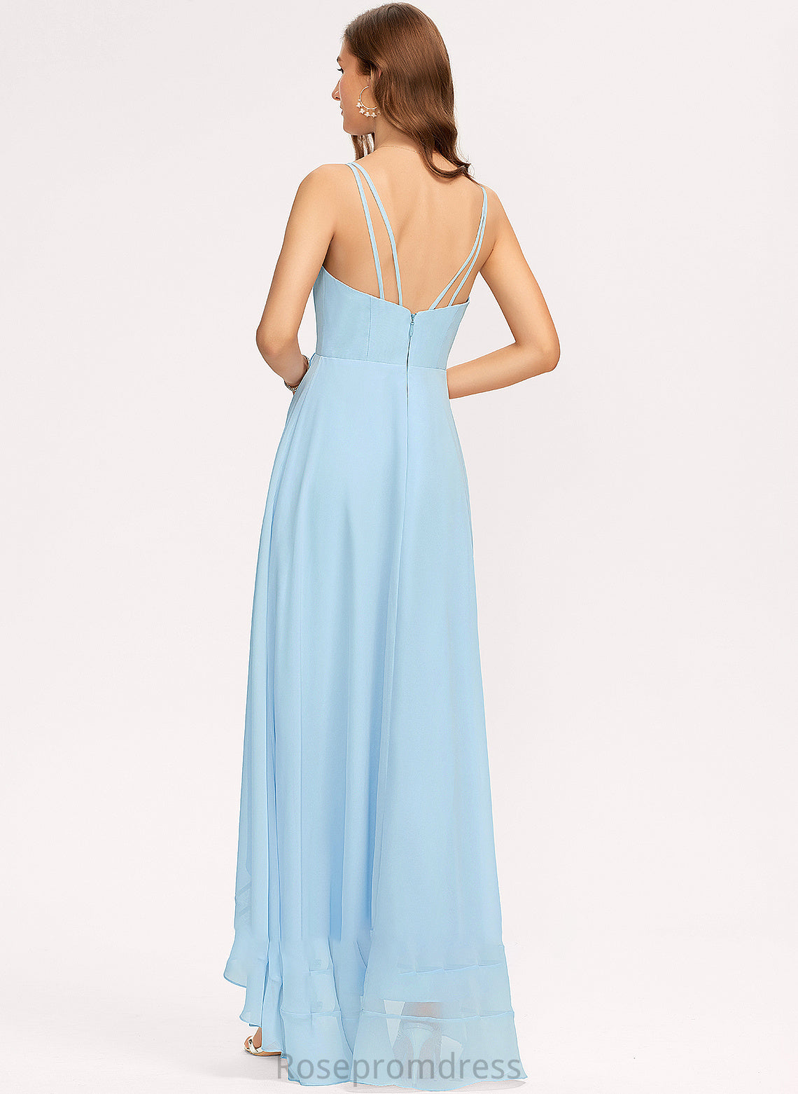 Neckline CascadingRuffles Asymmetrical V-neck Silhouette Fabric Length Embellishment A-Line Payton A-Line/Princess Floor Length Bridesmaid Dresses