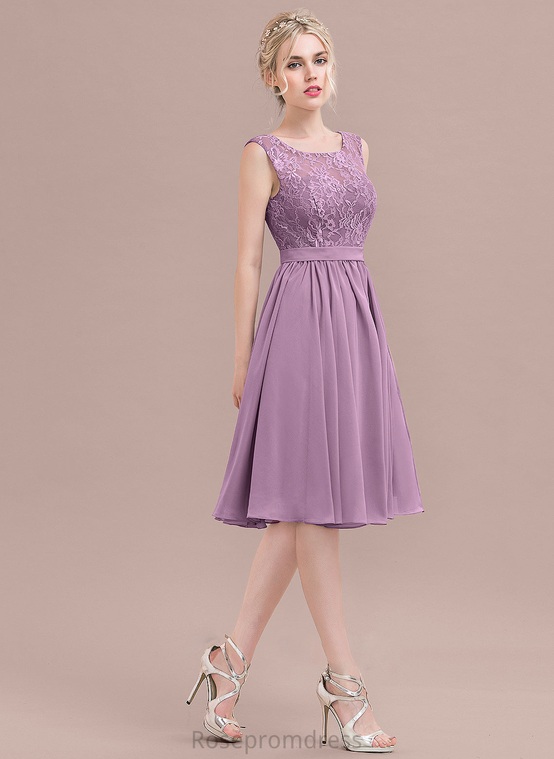 Neckline Lace Silhouette A-Line Length Knee-Length SquareNeckline Fabric Straps Leila Sleeveless Floor Length Bridesmaid Dresses