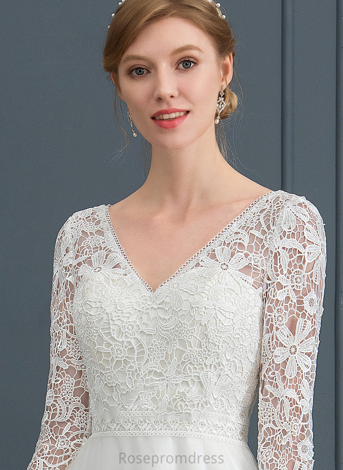 A-Line Wedding Dresses Tulle V-neck Floor-Length Wedding Dress Maia