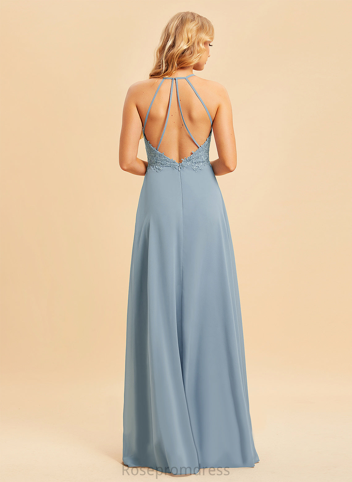 V-Neck A-line Silhouette Fabric Straps&Sleeves Lace Length Floor-Length Neckline Jamiya Bridesmaid Dresses