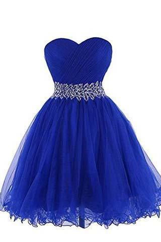 Sweetheart Short Blue Bridesmaid Dresses Homecoming Dresses RS769
