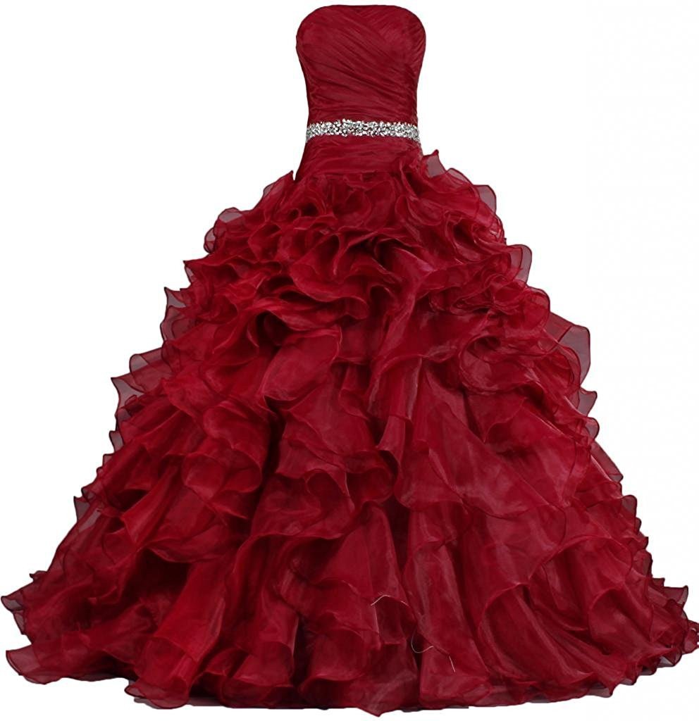 Pretty Ball Gown Quinceanera Dress Ruffle Prom Dresses RS227