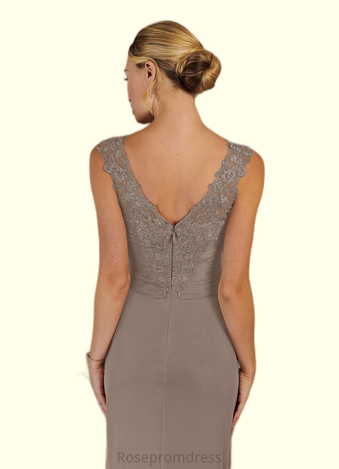 Zaria A-Line Lace Mesh Floor-Length Dress SRSP0019826