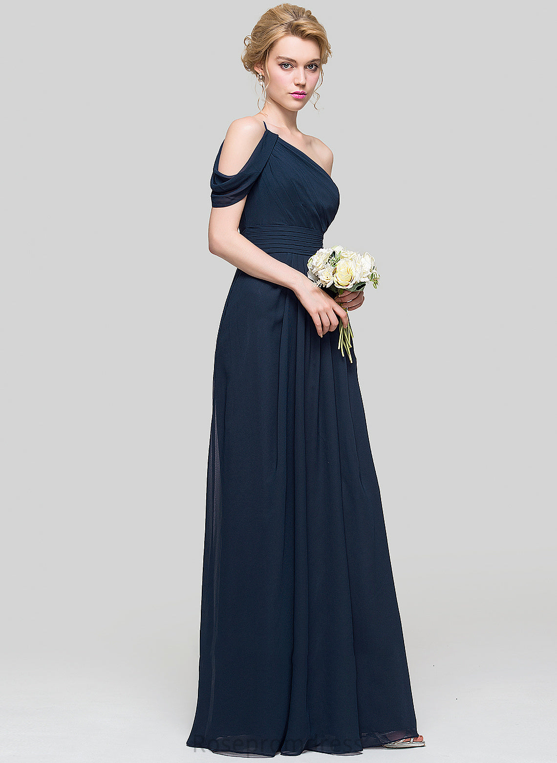 Length Fabric One-Shoulder A-Line Embellishment Floor-Length Neckline Silhouette Ruffle Lillie Scoop Floor Length Bridesmaid Dresses