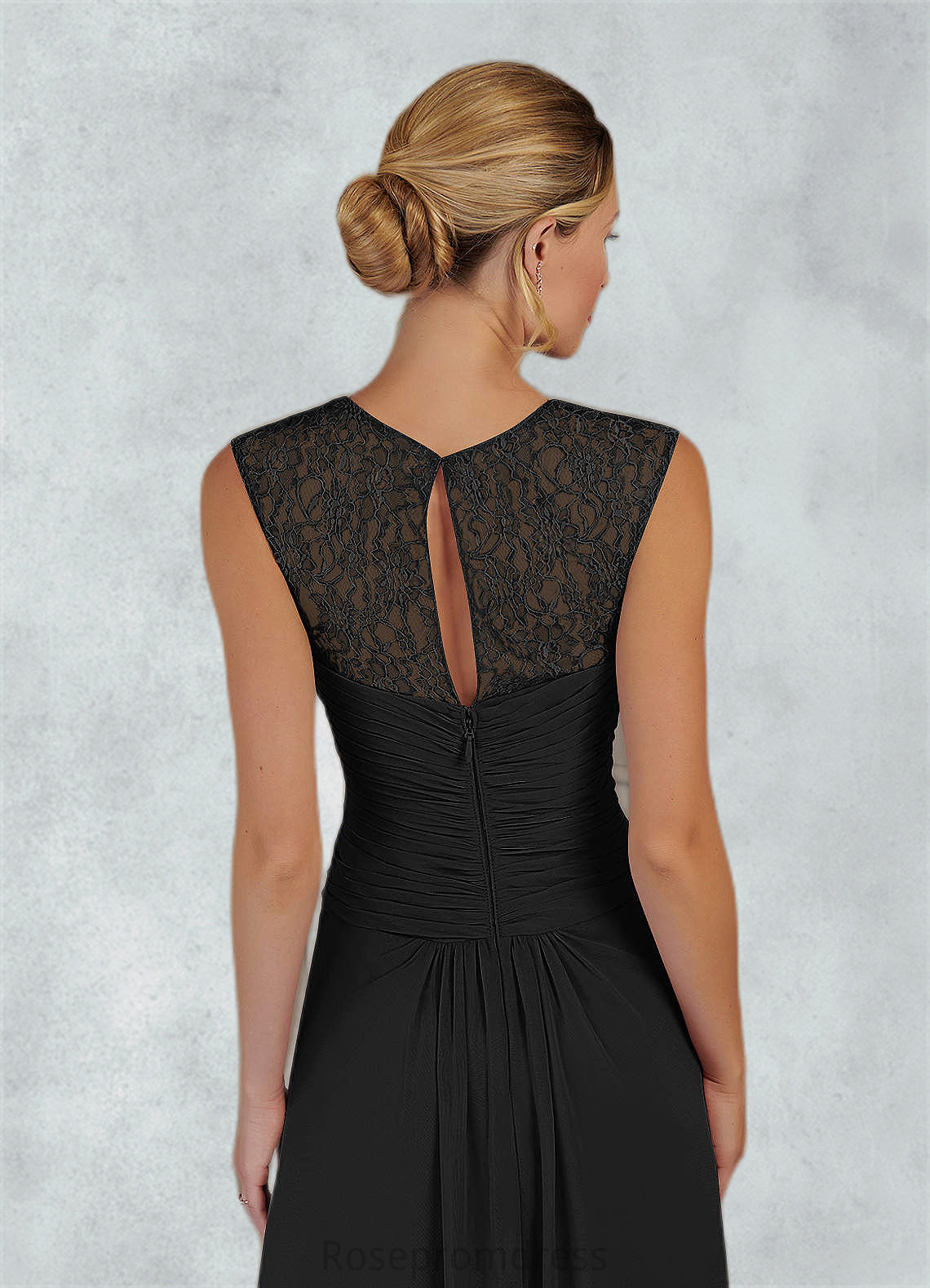 Adelaide A-Line Lace Chiffon Asymmetrical Dress SRSP0019845