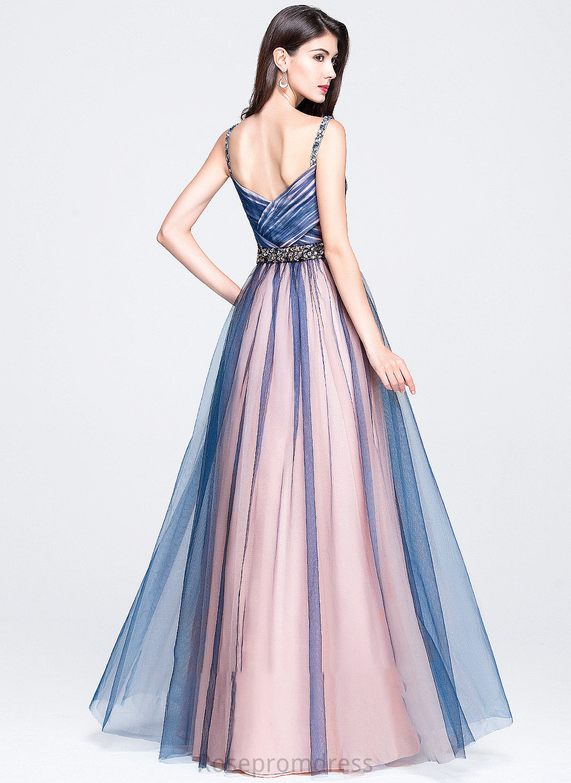 Prom Dresses Sandy With Ball-Gown/Princess Beading Sweetheart Tulle Floor-Length Sequins Ruffle