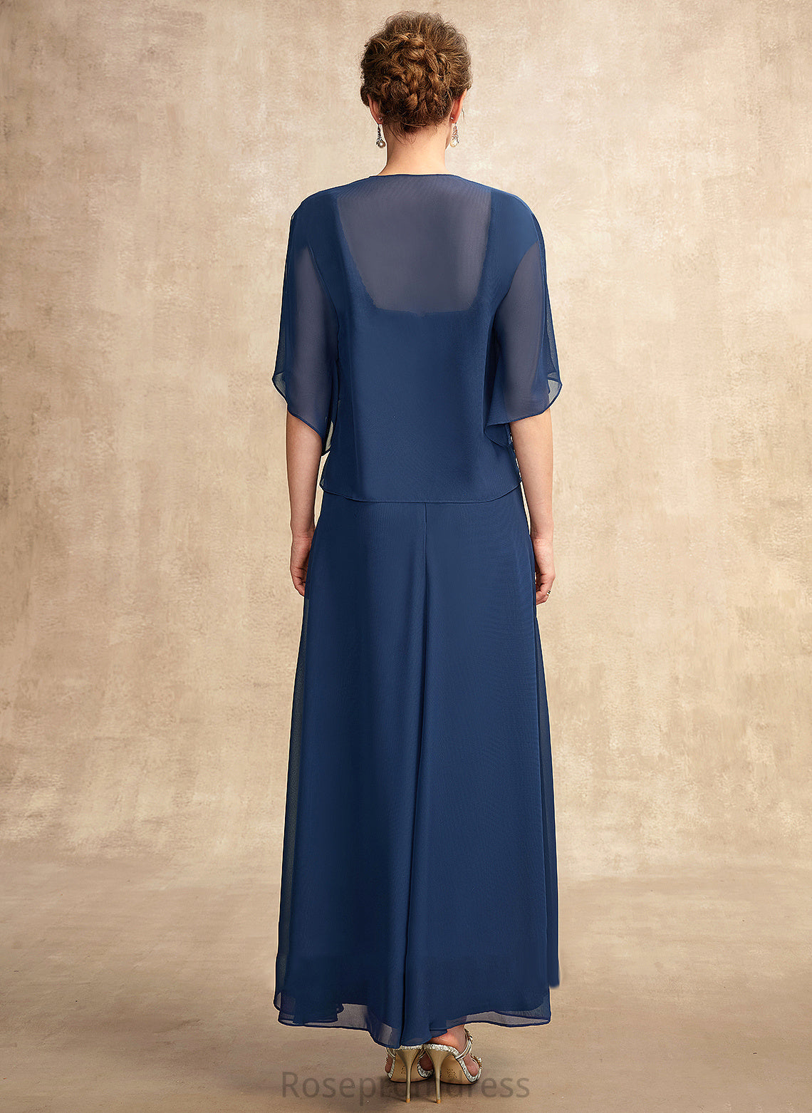 Chiffon Dress Neckline Lace of Square Asymmetrical Mother of the Bride Dresses the Mother Bride A-Line Vicky