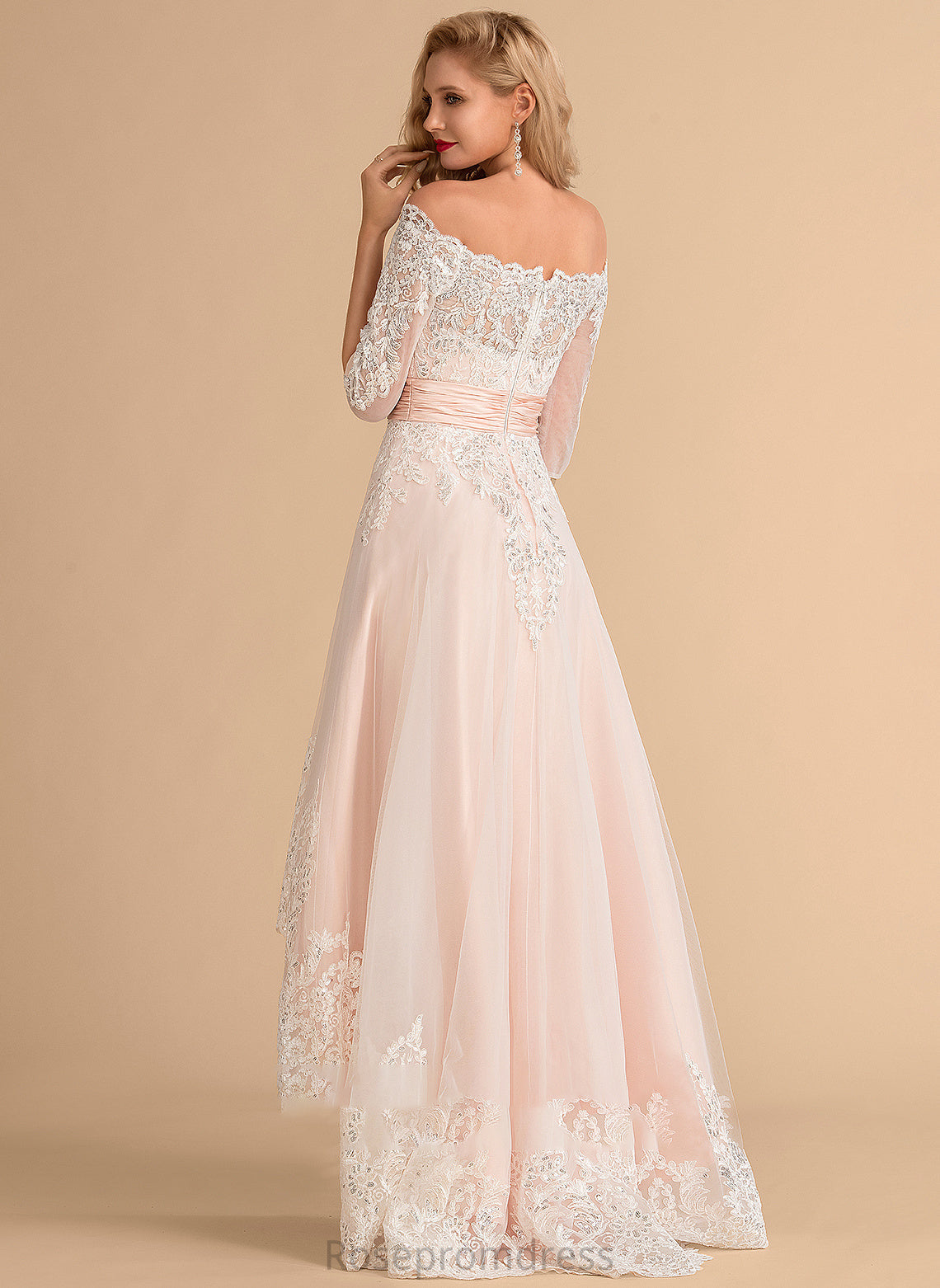 Lace Wedding Dress With Tulle Satin Asymmetrical Sequins Wedding Dresses A-Line Lila