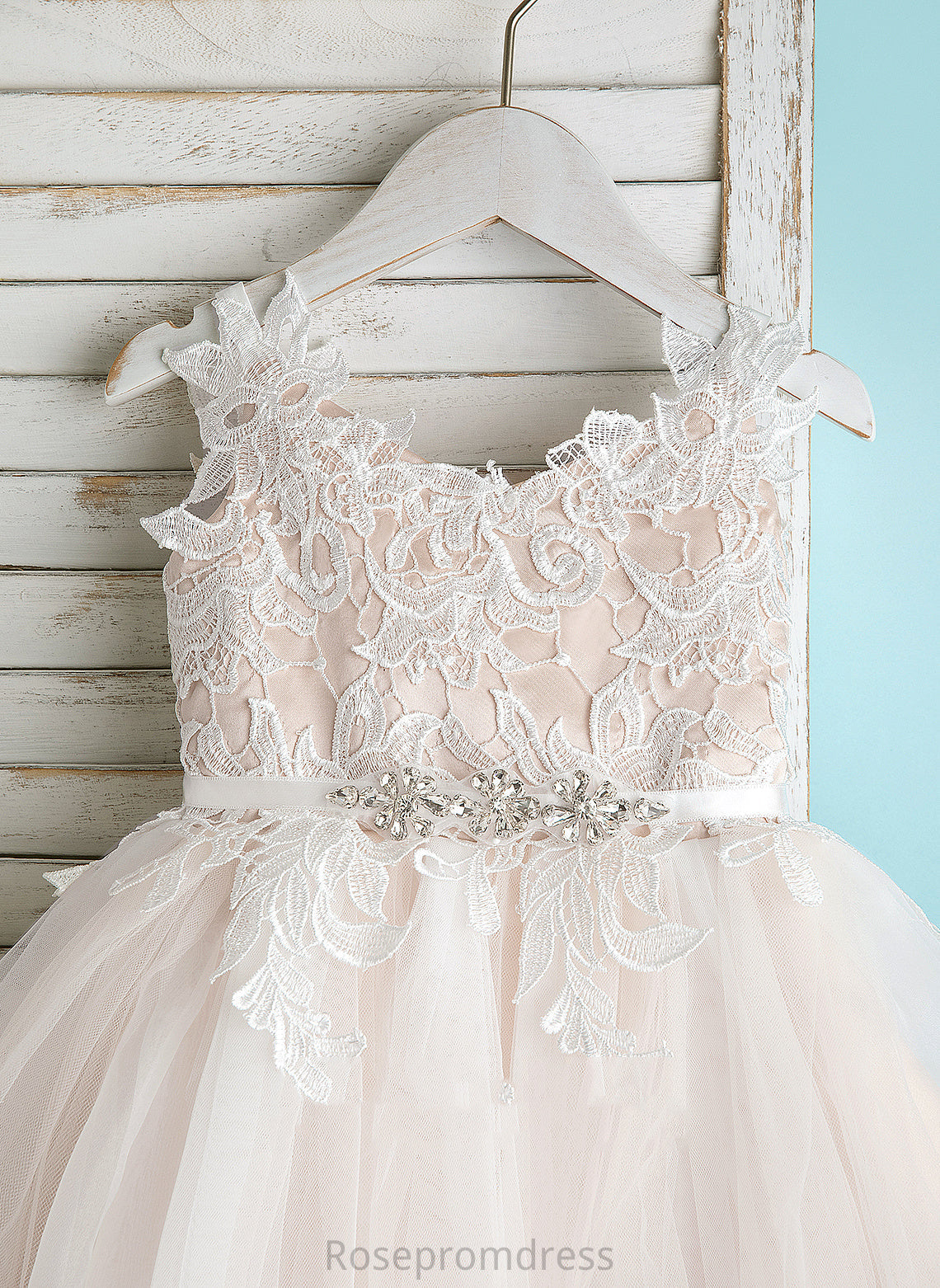 V-neck/Straps Sleeveless Flower Girl Dresses Knee-length - Flower Persis Dress A-Line Girl Tulle/Lace