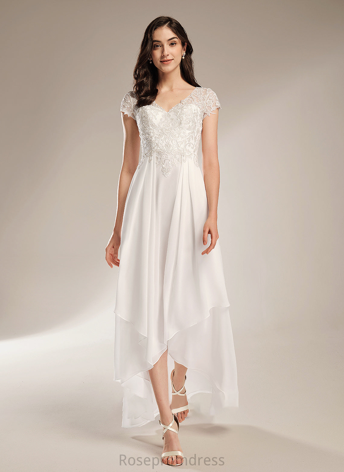 Imani Wedding Dresses Wedding A-Line Dress With V-neck Asymmetrical Lace
