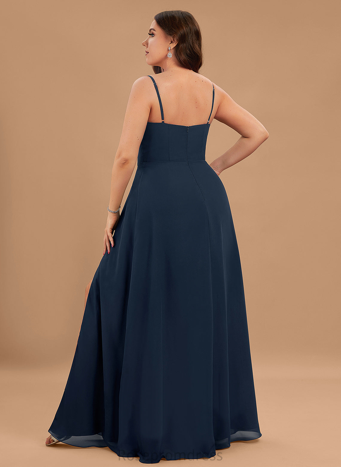 Silhouette Neckline A-Line Length Fabric Straps&Sleeves Square Floor-Length Rosa Satin Sleeveless Natural Waist Bridesmaid Dresses