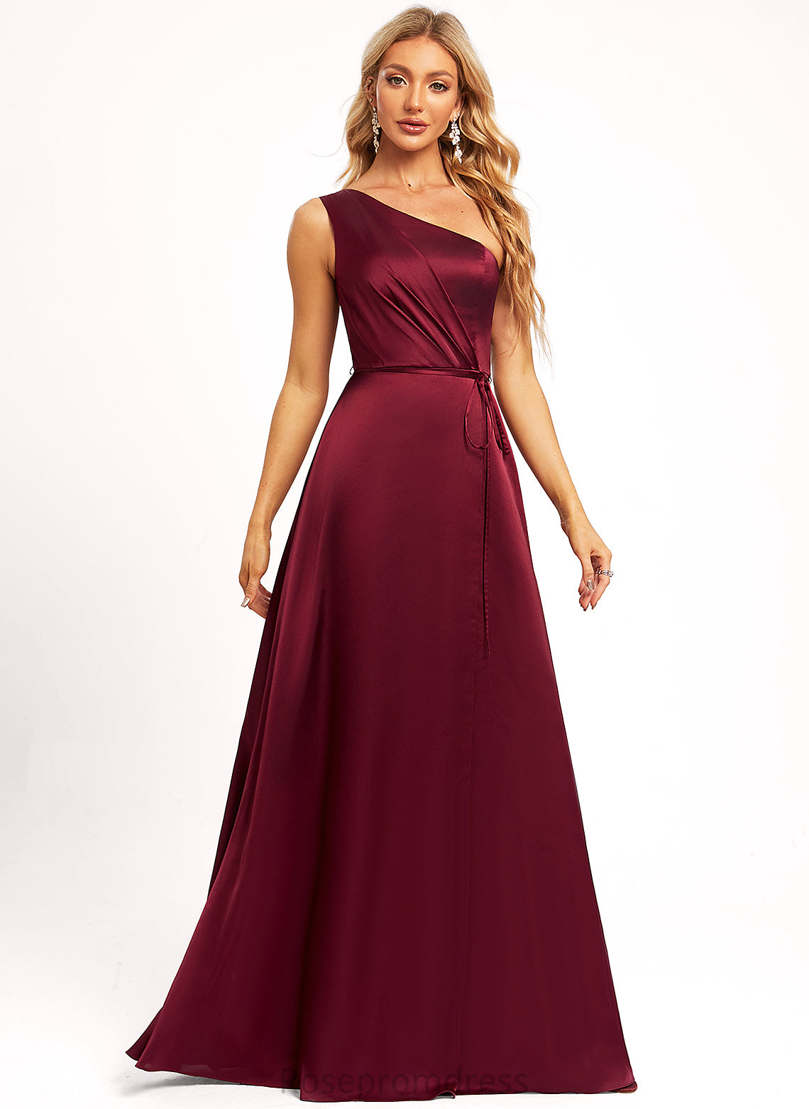 Length Floor-Length Straps&Sleeves A-line Silhouette Neckline Sleeveless OneShoulder BackStyle Patti Bridesmaid Dresses