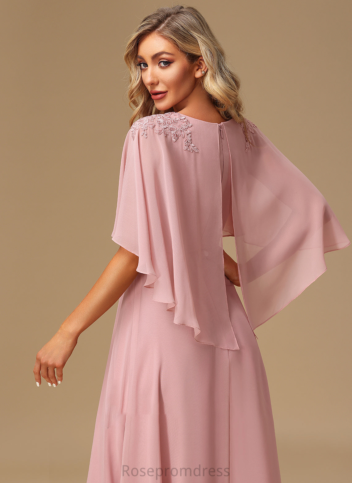 Floor-Length Neckline Fabric Lace V-neck A-Line Embellishment Silhouette Length Arielle A-Line/Princess Floor Length Bridesmaid Dresses