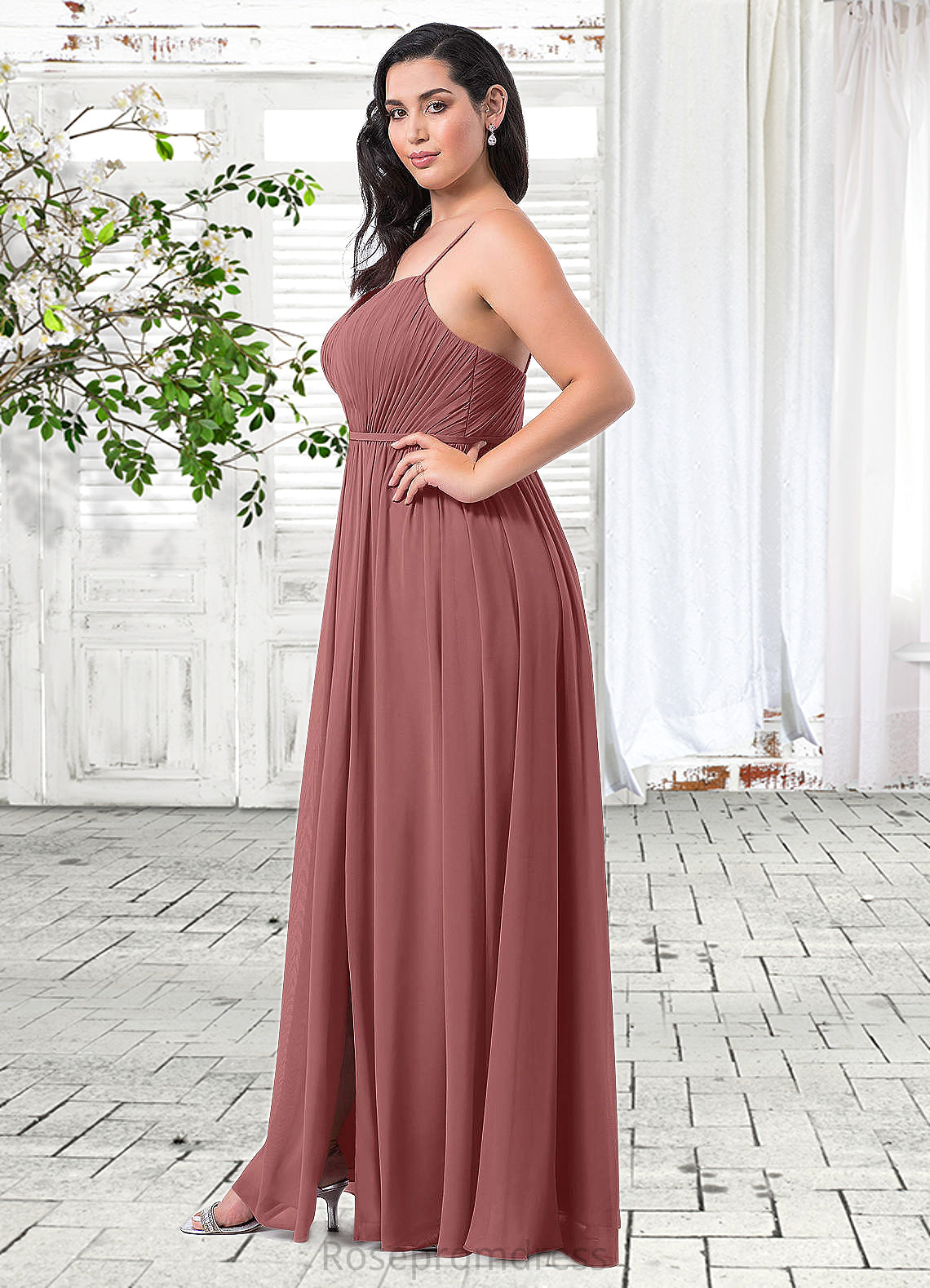 Ariana A-Line Sweetheart Neckline Chiffon Floor-Length Dress SRSP0019696