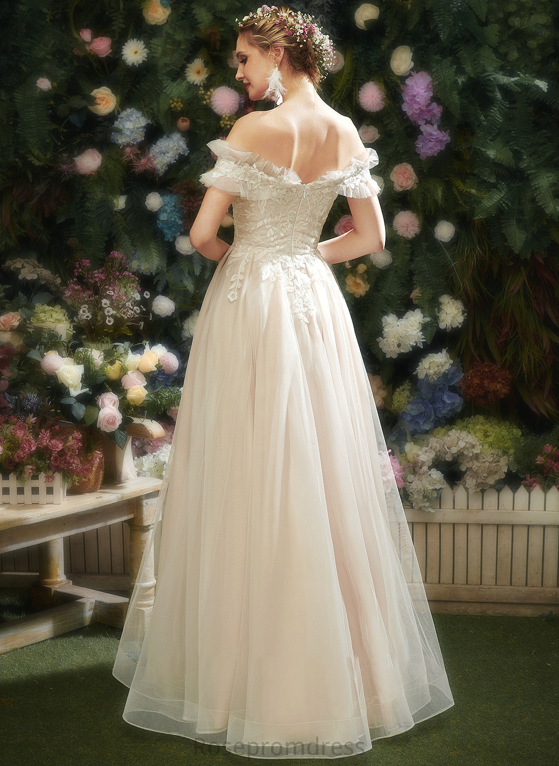 A-Line Floor-Length Lace Sweetheart Wedding Dresses Dress Sequins Wedding Alejandra With