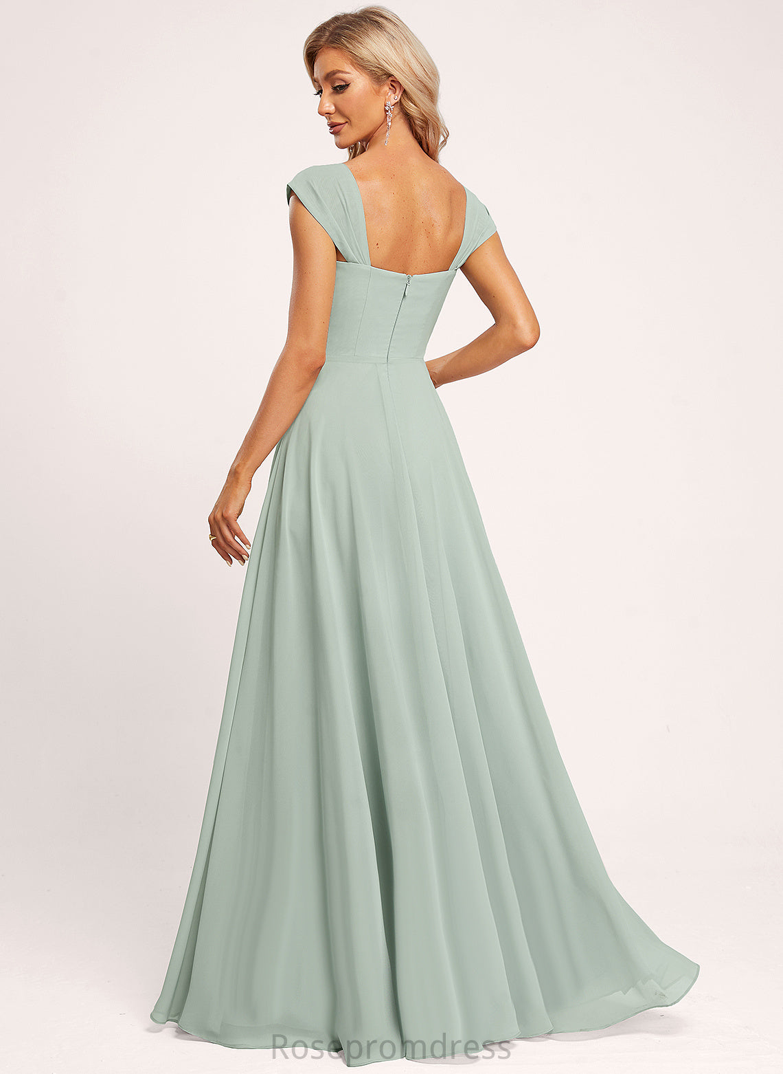 Square Floor-Length Length A-line OfftheShoulder Neckline Straps&Sleeves Silhouette Fabric Peggie Bridesmaid Dresses
