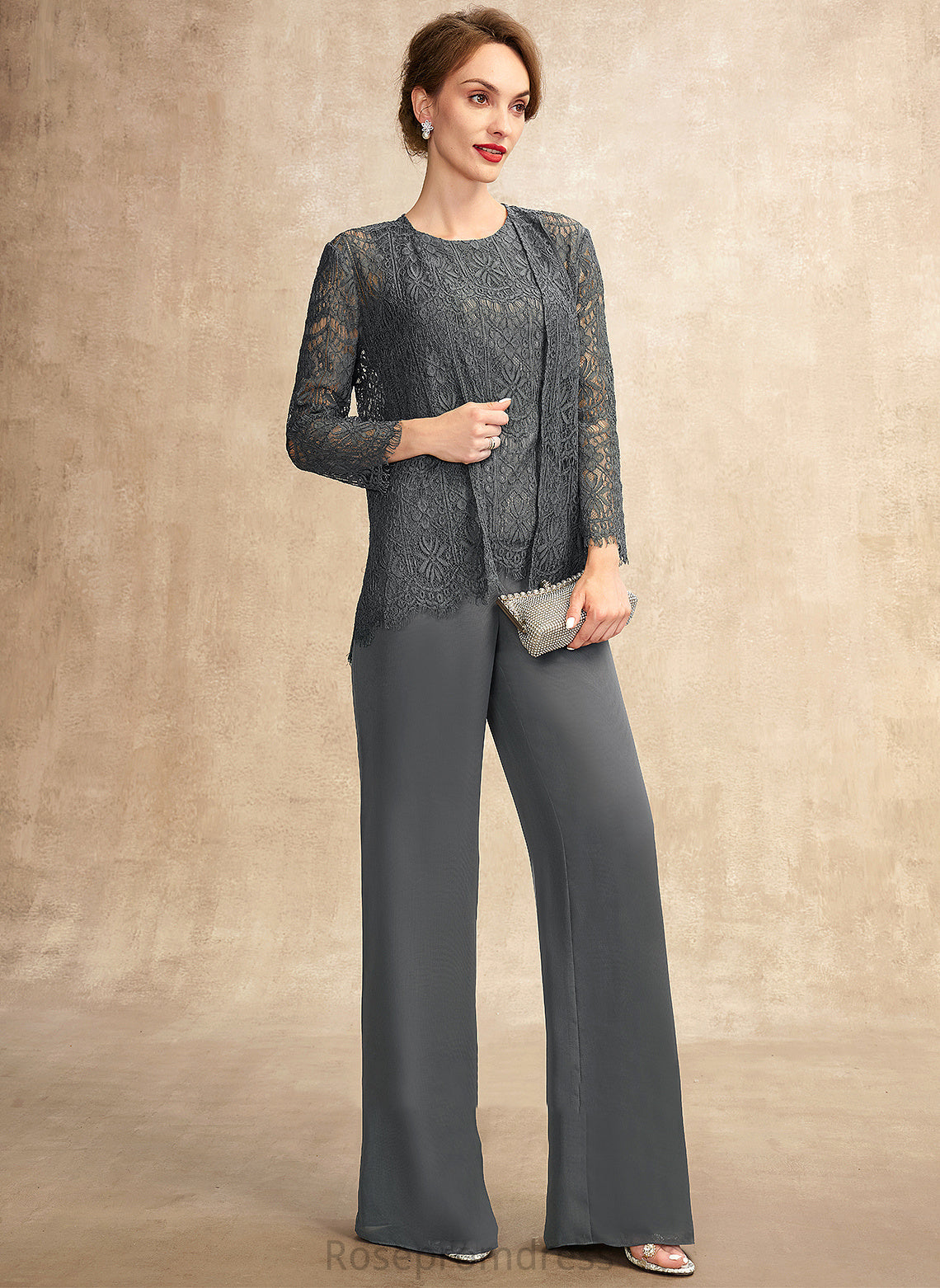 Scoop Bride Neck Lace Chiffon Mother of the Bride Dresses Dress of the Reyna Jumpsuit/Pantsuit Mother Floor-Length