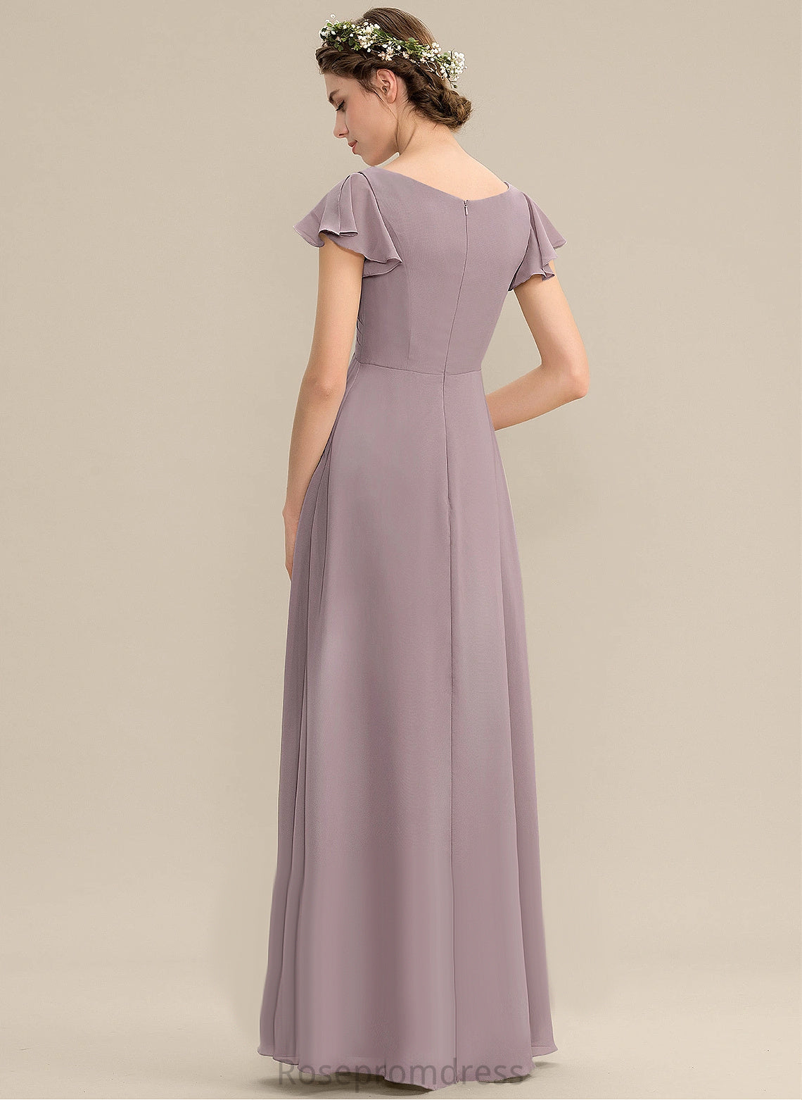 Straps&Sleeves Floor-Length Fabric Length A-line Silhouette V-Neck Neckline Tania A-Line/Princess Natural Waist Floor Length Bridesmaid Dresses