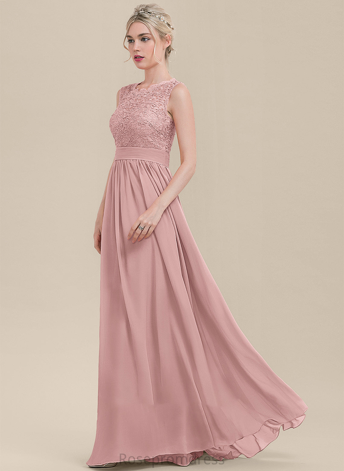 Fabric Silhouette A-Line ScoopNeck Neckline Embellishment Floor-Length Length Ruffle Alexia Scoop Sleeveless Bridesmaid Dresses