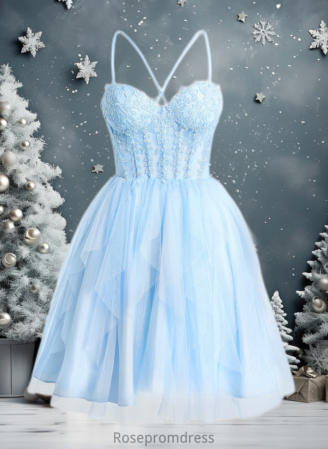 Karma Ball-Gown/Princess Sweetheart Short Lace Tulle Homecoming Dress With Ruffle DSP0025707