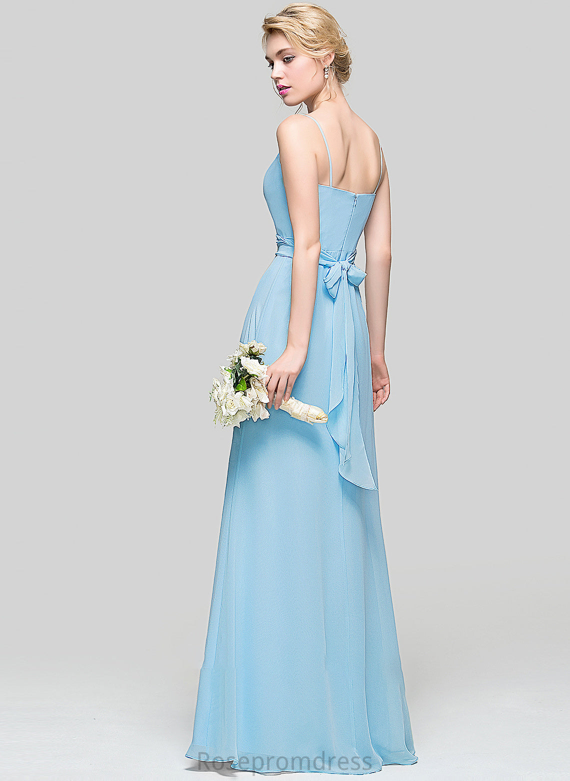 Length Floor-Length Fabric Embellishment A-Line Neckline CowlNeck Ruffle Silhouette Aylin Natural Waist Floor Length Bridesmaid Dresses