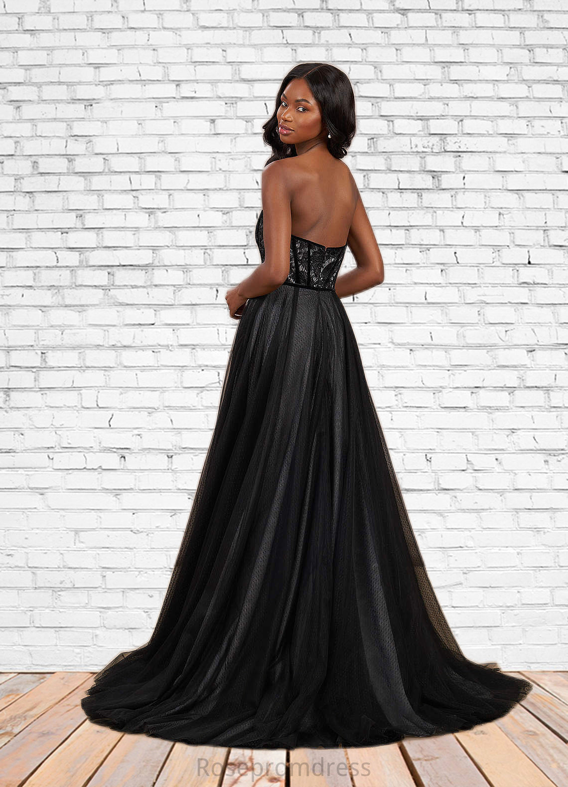 Mariam Ball-Gown Lace Tulle Sweep Train Dress SRSP0020117