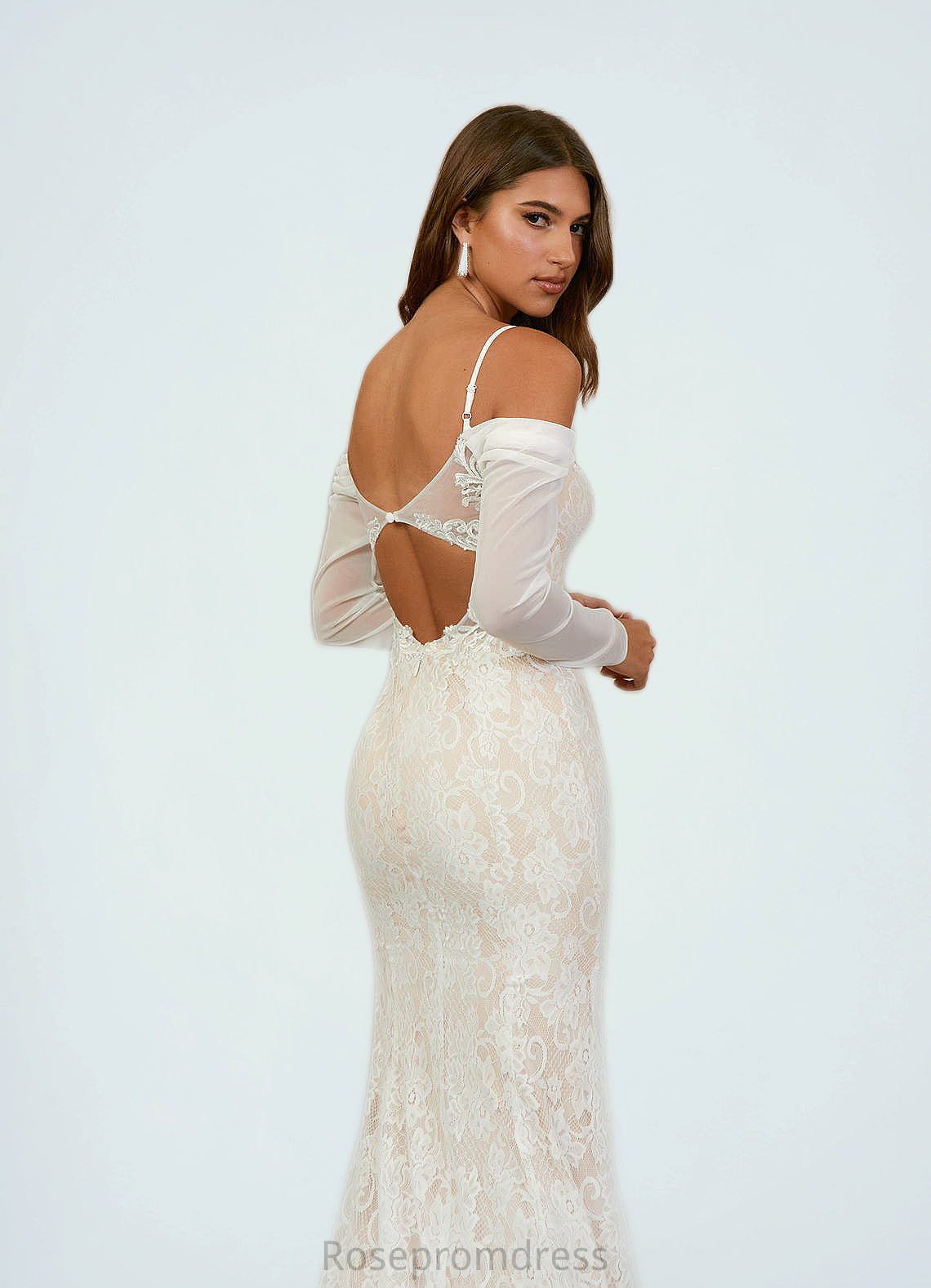 Reina Mermaid Sequins Lace Chapel Train Dress SRSP0020242