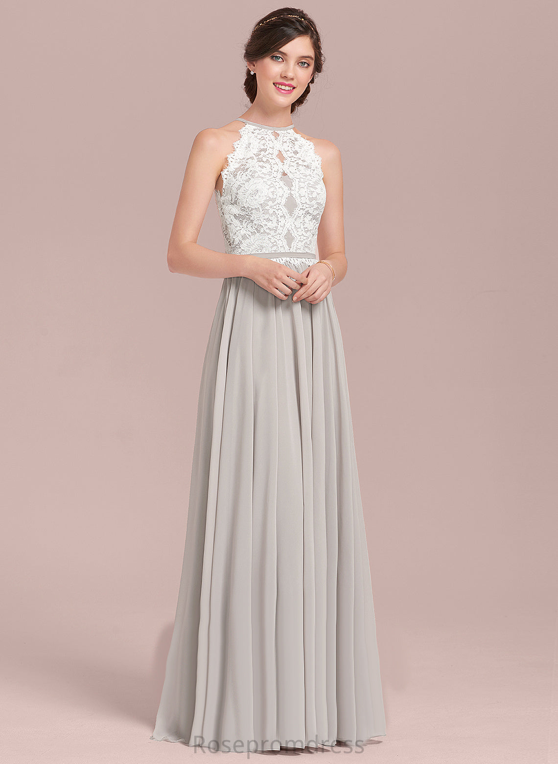 Neckline Length Floor-Length Scoop Straps&Sleeves Silhouette Fabric Lace A-line Haley Natural Waist A-Line/Princess Bridesmaid Dresses