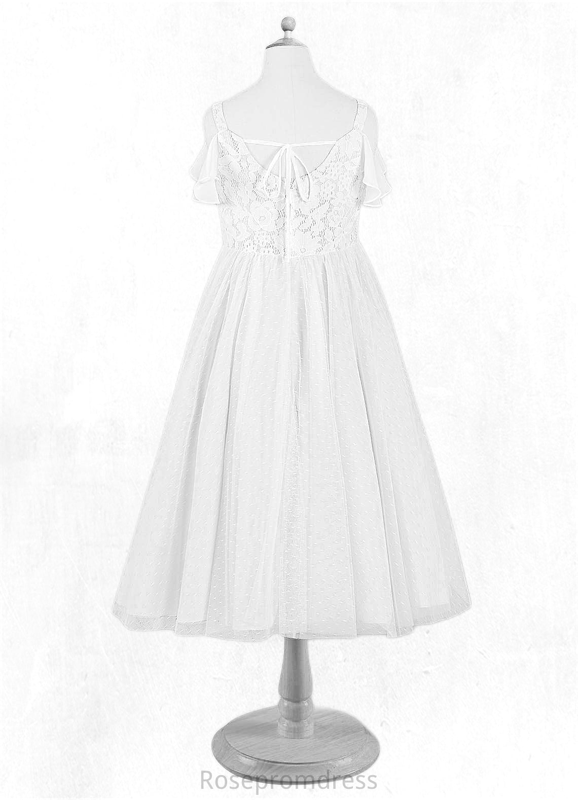 Pru A-Line Lace Tulle Tea-Length Dress SRSP0020245