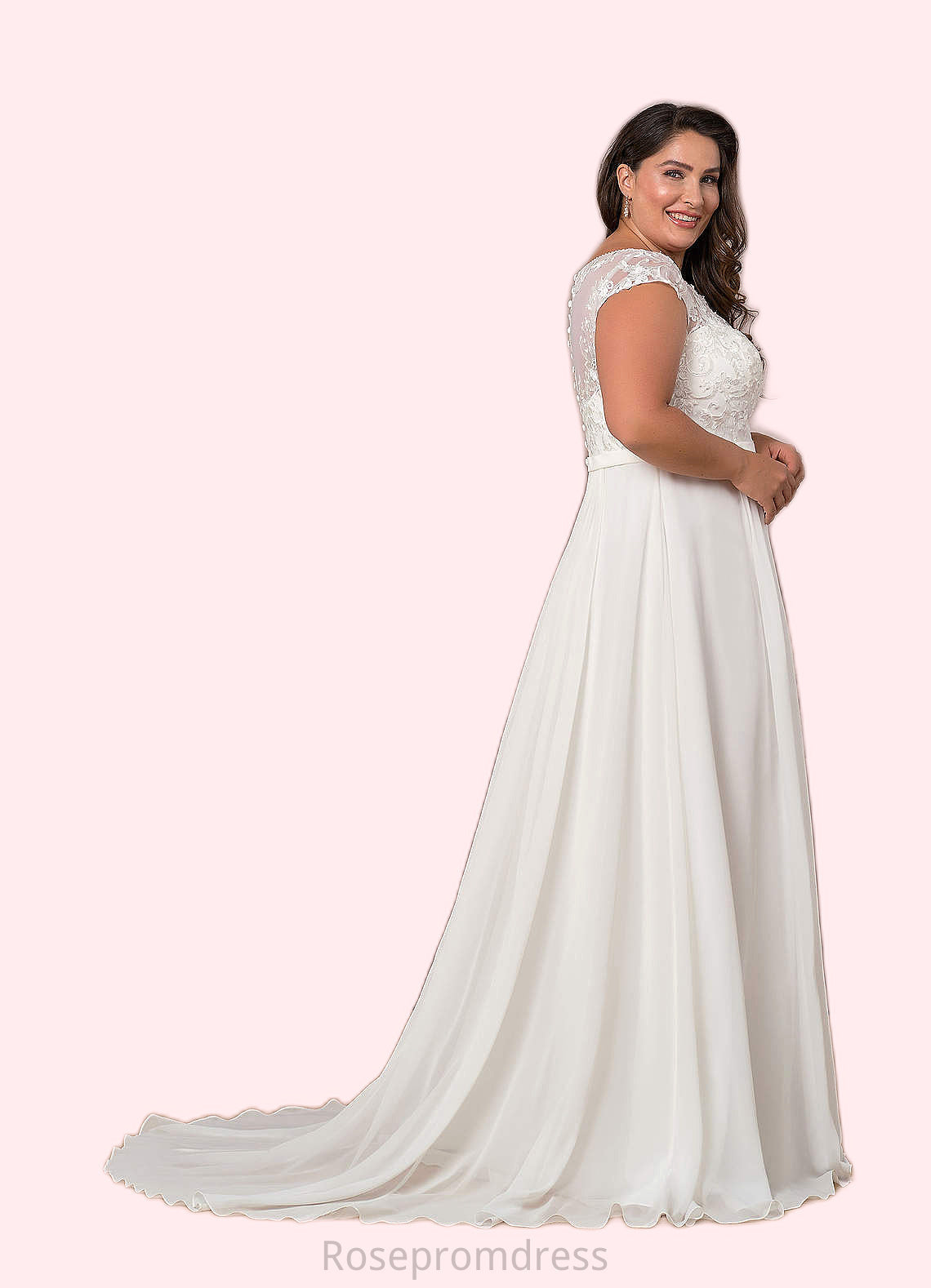 Litzy A-Line Sequins Chiffon Chapel Train Dress SRSP0020044