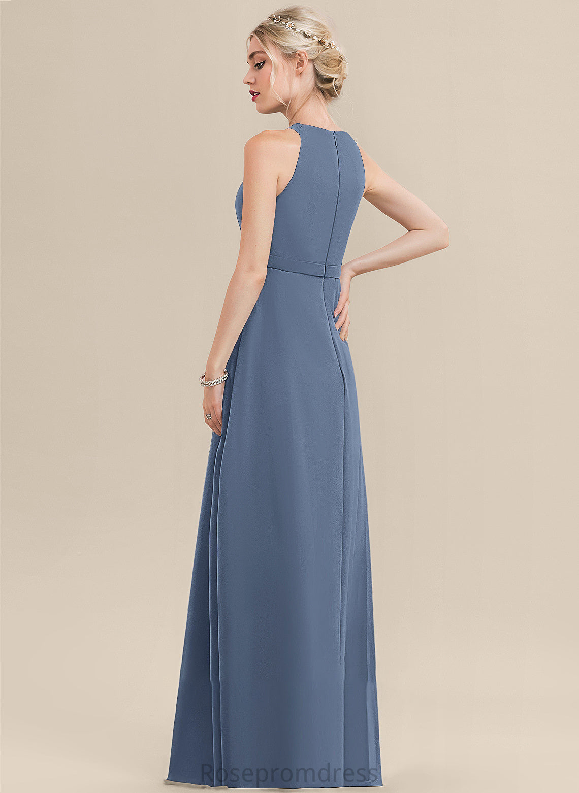 Embellishment Silhouette Length Floor-Length ScoopNeck Neckline A-Line Ruffle Fabric Kaitlyn Scoop Sleeveless Bridesmaid Dresses