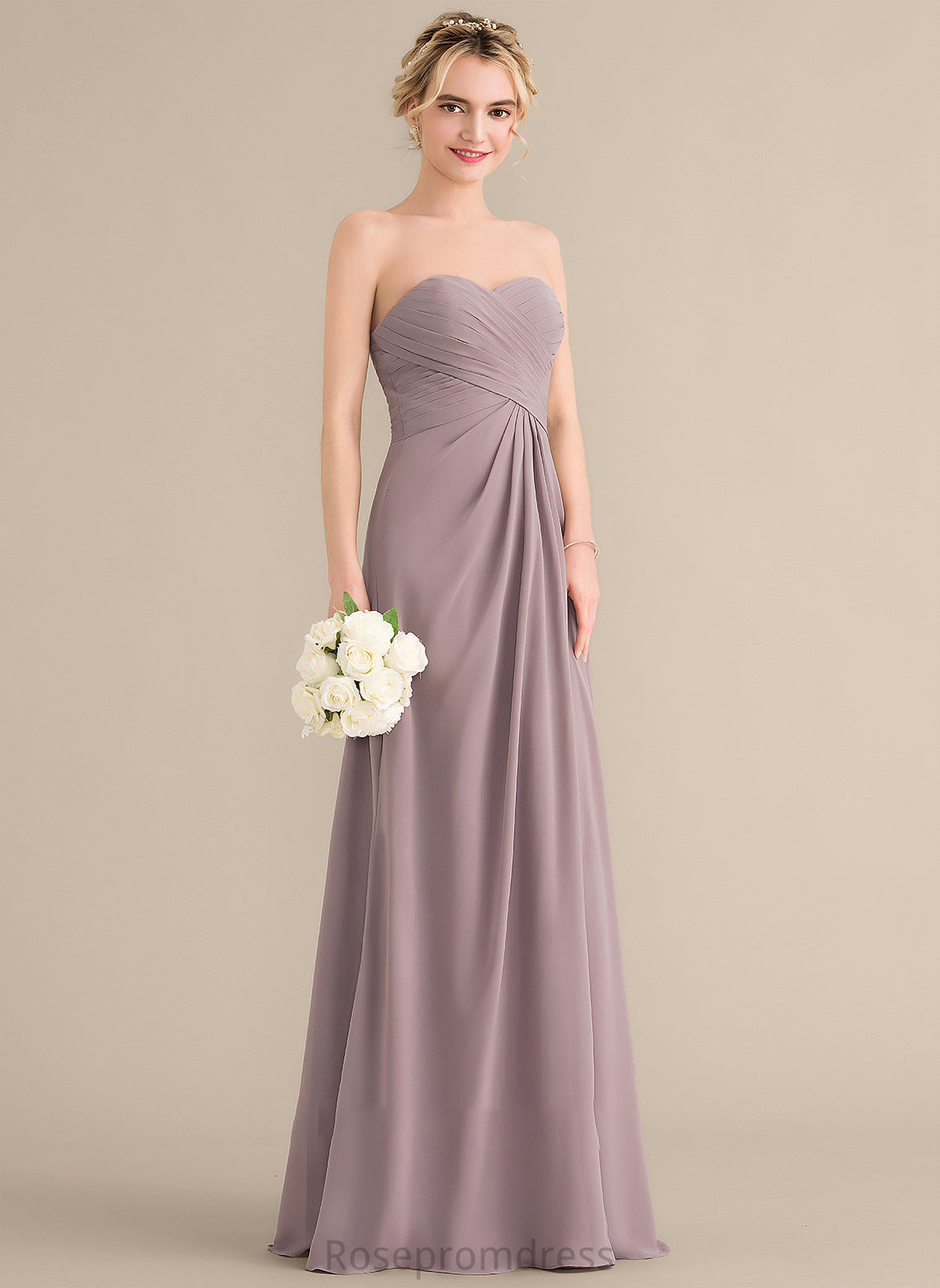 SplitFront Floor-Length Neckline Sweetheart Fabric Silhouette A-Line Length Ruffle Embellishment Kiana Spaghetti Staps Bridesmaid Dresses