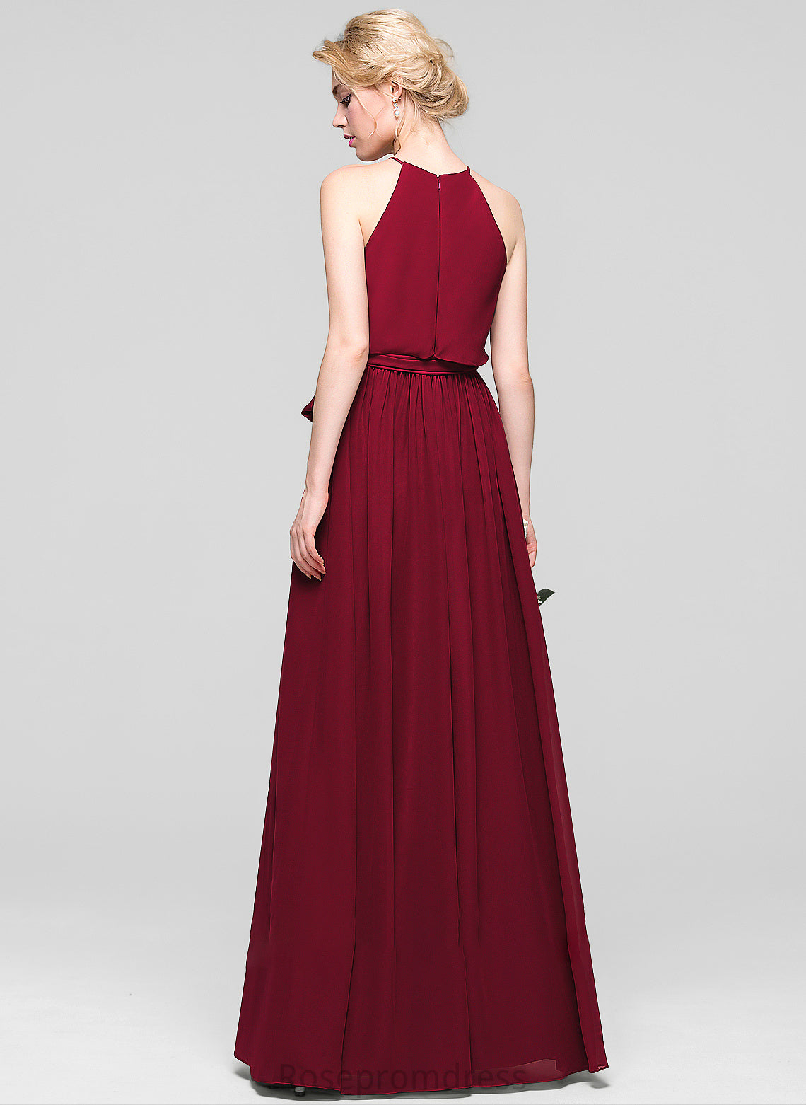 Neckline Fabric Silhouette A-Line Length Bow(s) Embellishment Floor-Length ScoopNeck Thelma A-Line/Princess One Shoulder Bridesmaid Dresses