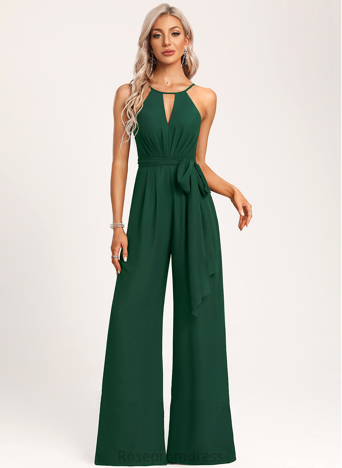 Fabric SpaghettiStraps BackStyle Straps&Sleeves Halter Sleeveless Neckline Length Floor-Length Kianna Bridesmaid Dresses