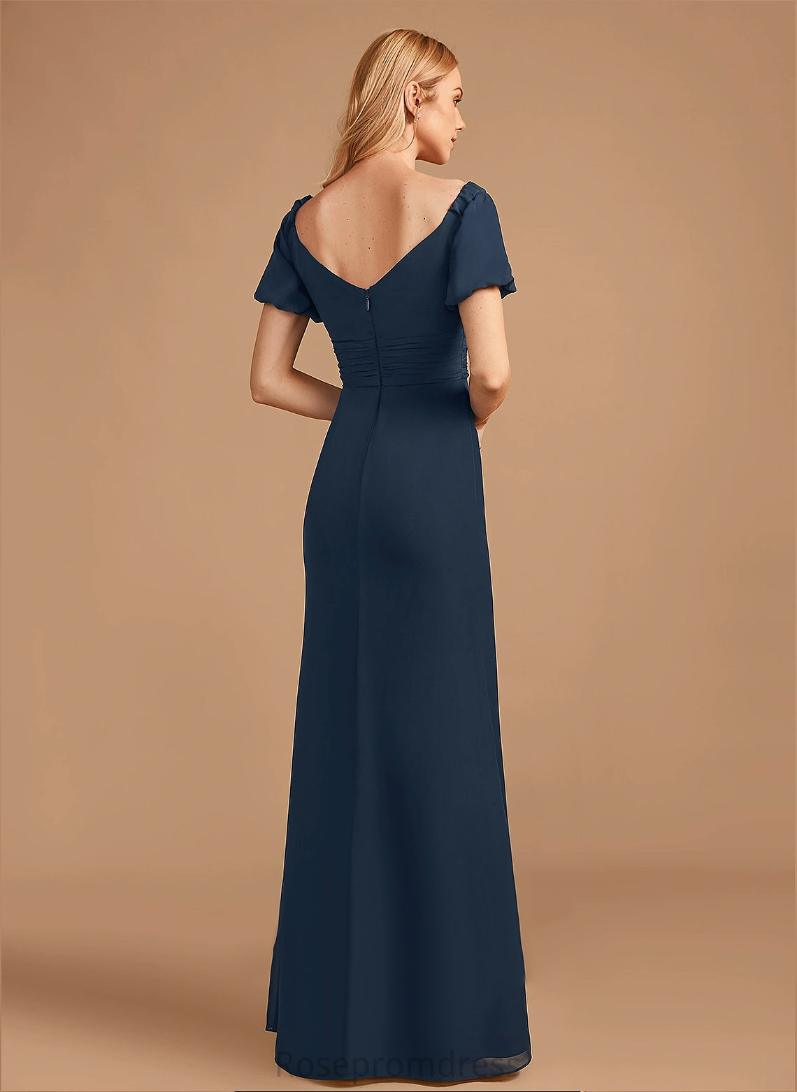 V-Neck Neckline Length BackStyle ShortSleeves Floor-Length Straps&Sleeves Fabric Alejandra Natural Waist Sleeveless A-Line/Princess Bridesmaid Dresses