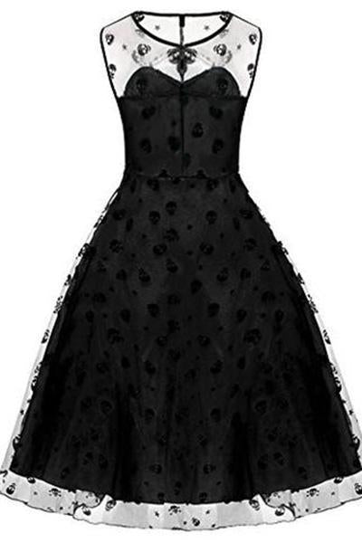 Sleeveless Mesh Embroidery Bridesmaid Prom Party Cocktail Dress RS201