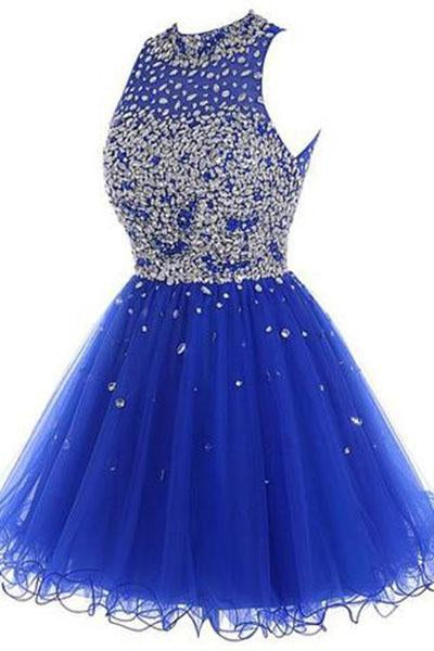 Short Tulle Beading Homecoming Dress Prom Gown RS214
