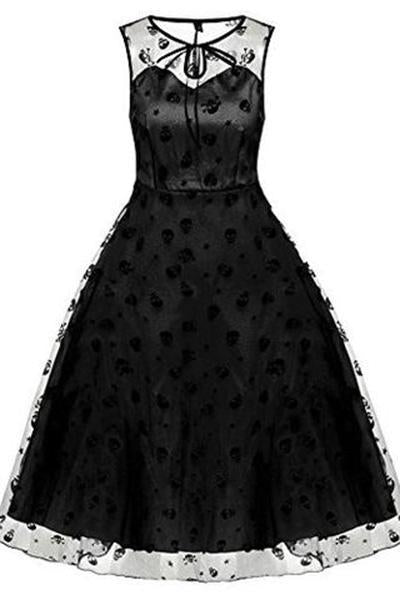 Sleeveless Mesh Embroidery Bridesmaid Prom Party Cocktail Dress RS201