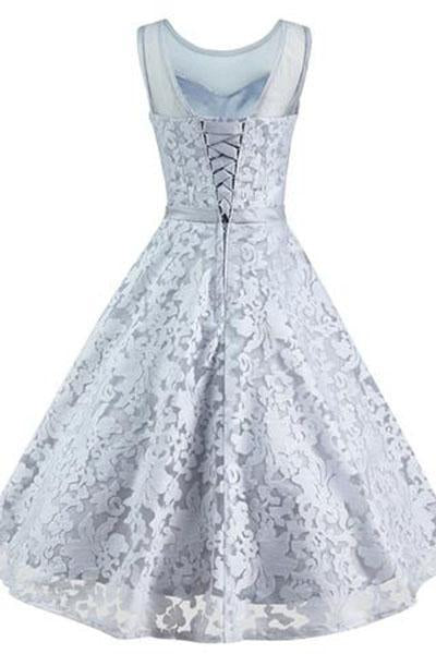 Elegant Floral Lace Cap Sleeve Bridesmaid Prom Dress RS206