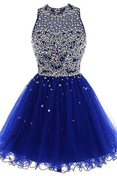 Short Tulle Beading Homecoming Dress Prom Gown RS214