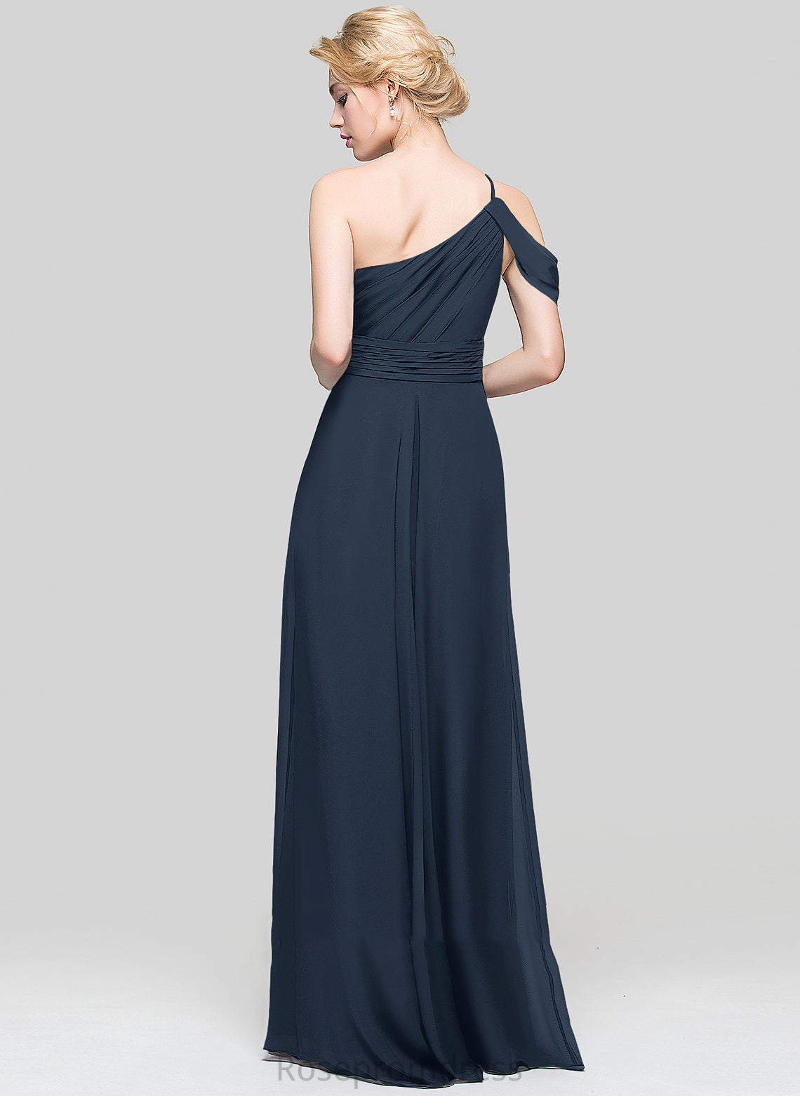 Length Fabric One-Shoulder A-Line Embellishment Floor-Length Neckline Silhouette Ruffle Lillie Scoop Floor Length Bridesmaid Dresses