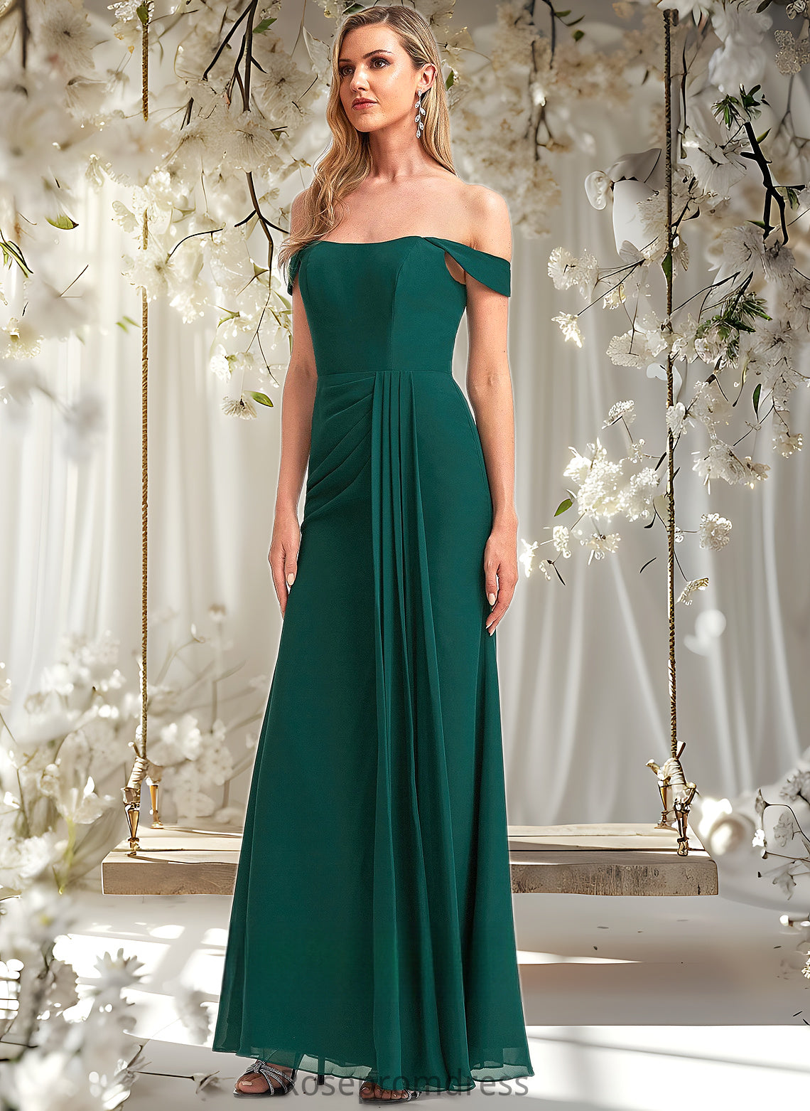 Anika A-line Off the Shoulder Floor-Length Chiffon Bridesmaid Dress DSP0025744