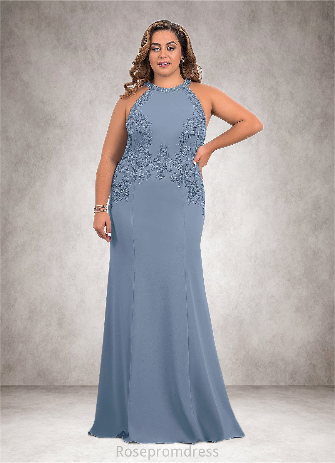 Mollie Mermaid Sequins Stretch Crepe Sweep train Dress SRSP0019825