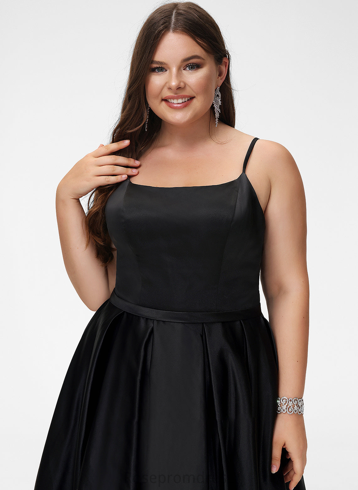 Fabric Pockets SquareNeckline Silhouette Embellishment SplitFront Neckline Floor-Length A-Line Length Cherish Scoop Bridesmaid Dresses