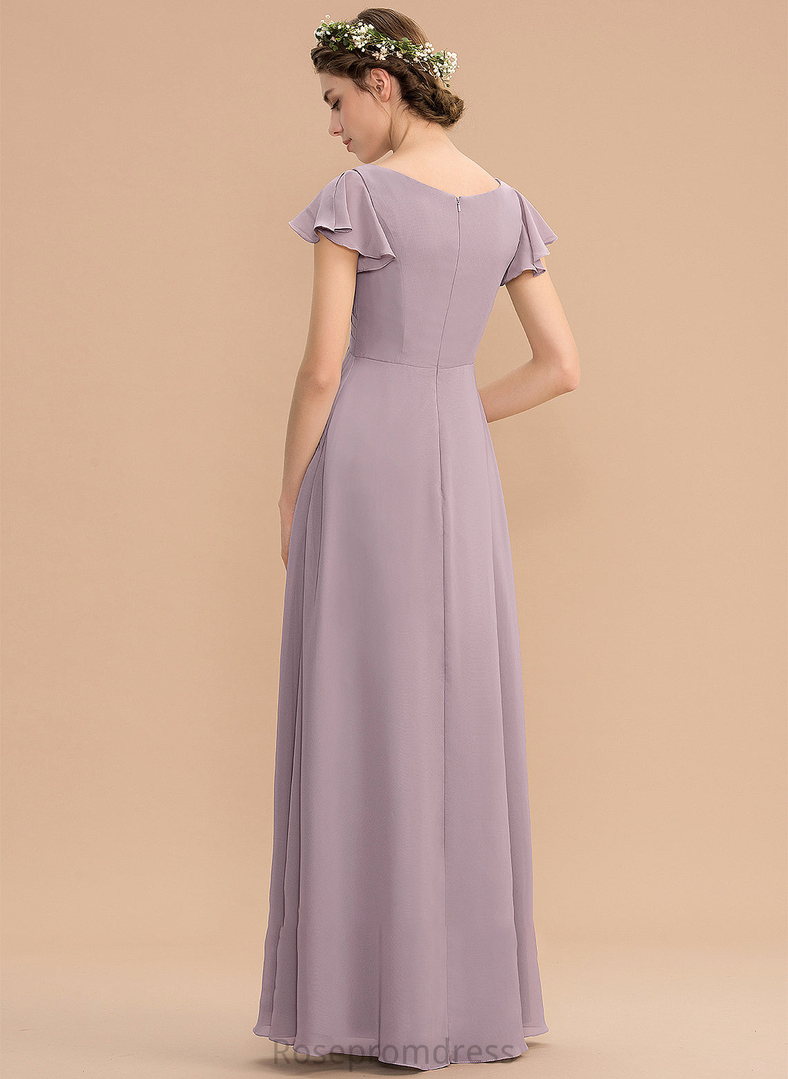 A-Line Length Embellishment Pockets Neckline CascadingRuffles Silhouette Floor-Length V-neck Fabric Cameron Bridesmaid Dresses