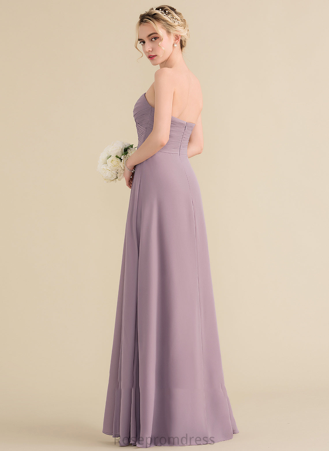 SplitFront Floor-Length Neckline Sweetheart Fabric Silhouette A-Line Length Ruffle Embellishment Kiana Spaghetti Staps Bridesmaid Dresses
