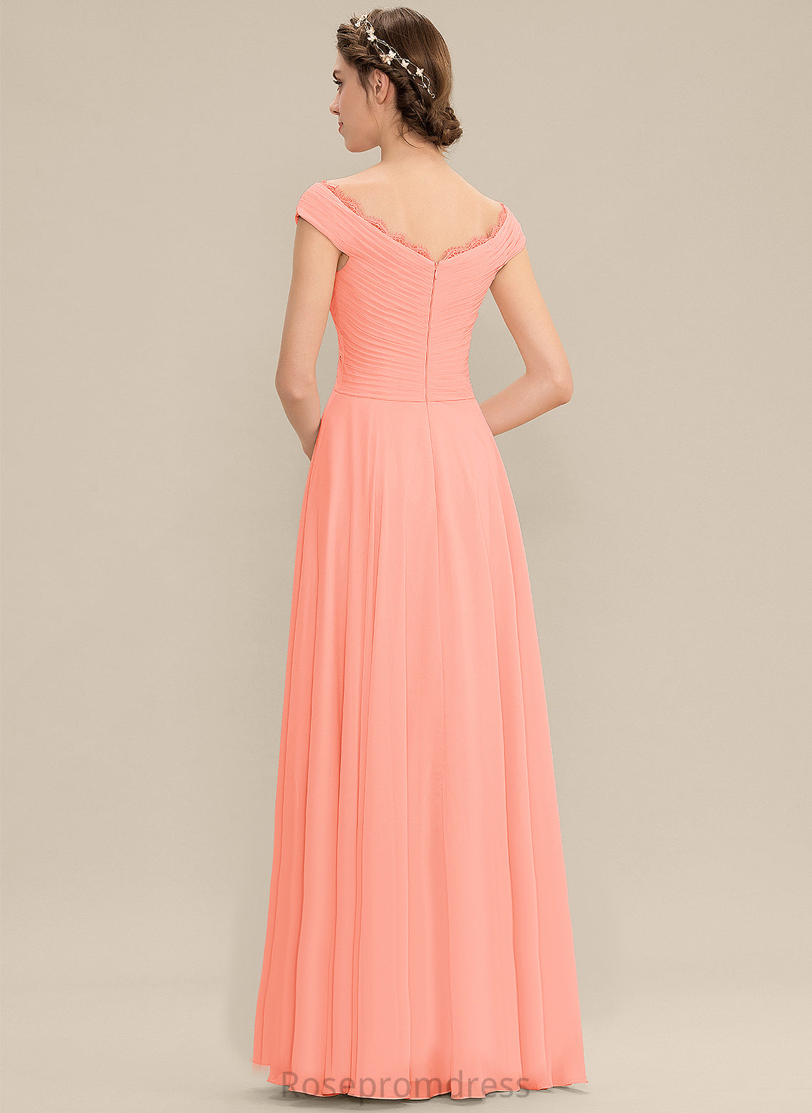 Neckline Length OfftheShoulder Silhouette A-line Floor-Length Fabric Straps&Sleeves Gia Floor Length Spaghetti Staps Sleeveless Bridesmaid Dresses