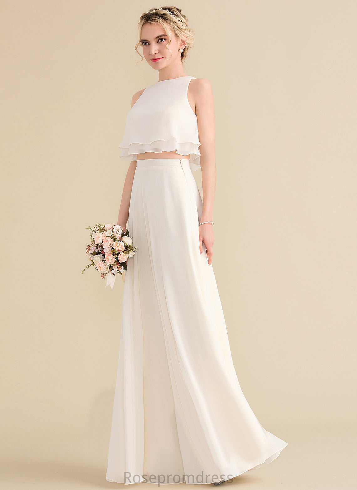 Fabric Straps&Sleeves Floor-Length Neckline A-line Silhouette Length Scoop Edith Floor Length A-Line/Princess Sleeveless Bridesmaid Dresses